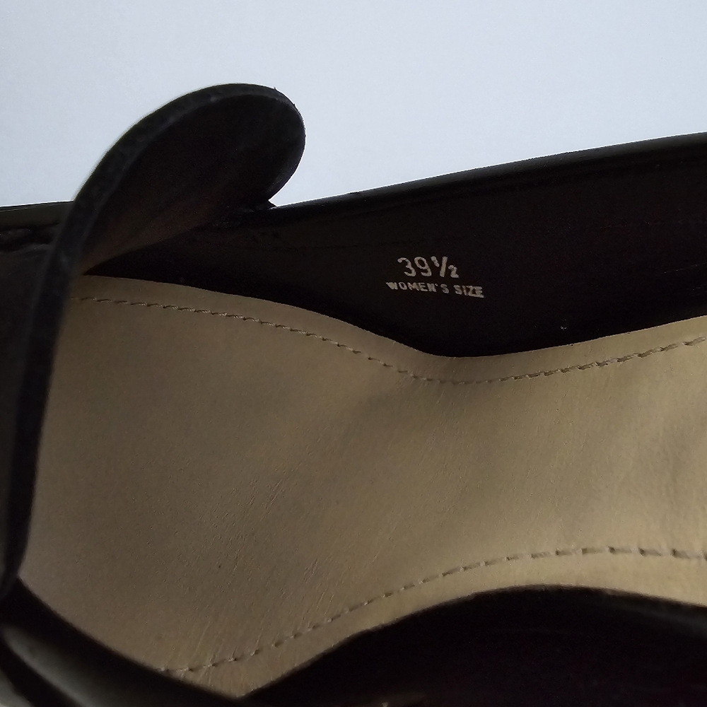 Tod's Leather Mocassin Pointed Toe High Heel Mules Size 39.5 Black - Picture 8 of 10